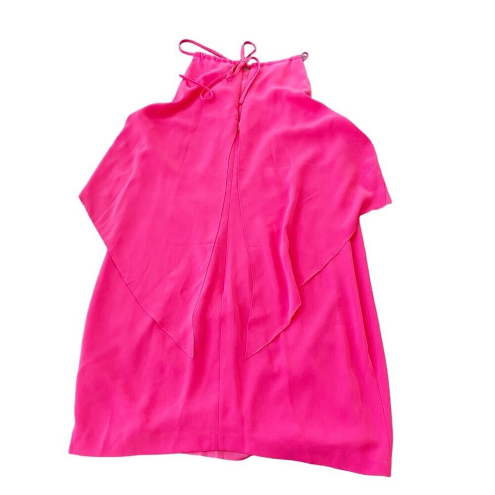 Trina Turk True Love Ruffle Halter Dress Cosmic Pink Strappy Sleeves NEW Large L - Picture 14 of 14